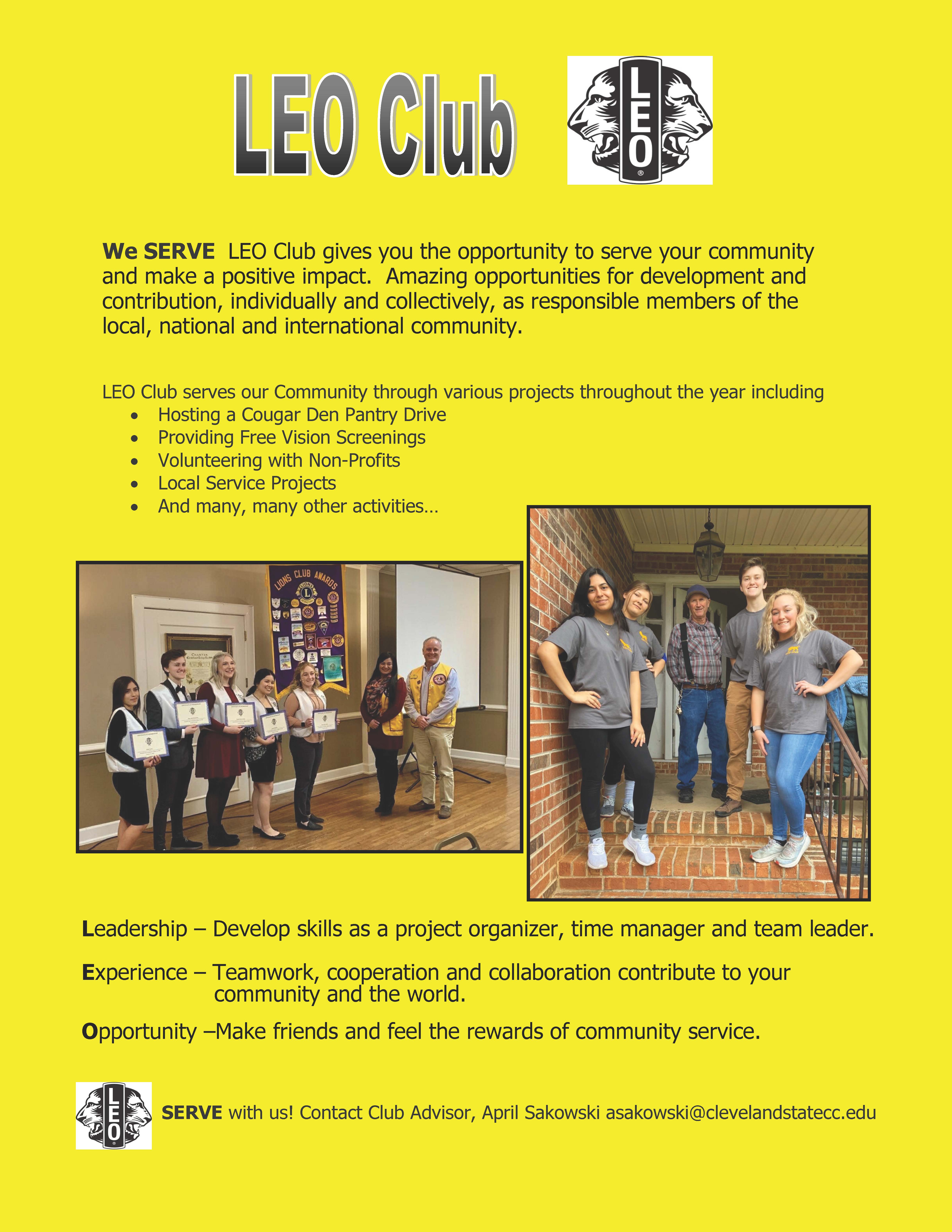 LEO Club flier - Access PDF by clicking link above.